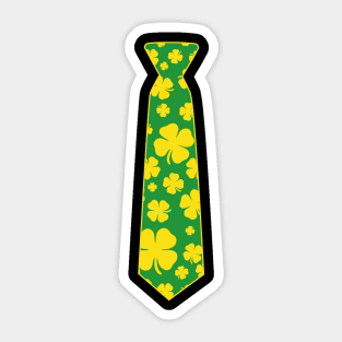 Irish Shamrock Clover Tie Funny St Patricks Day Sticker